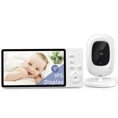 jeeber No WiFi Video Baby Monitor, 1080P 5" IPS Display, VOX