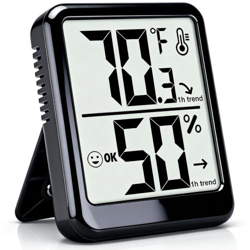 Ayawiss Room Thermometer Indoor Hygrometer Digital Humidity Meter | Accurate Sensor, Fast Refresh, Big Digits, Easy to View, ℉/℃, with AAA Battery, Compact for Home, Office, Pet, Plant