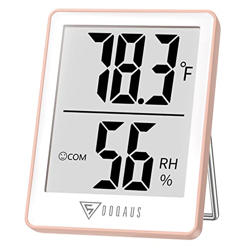 DOQAUS Digital Hygrometer Indoor Thermometer Humidity Meter, Pink | Mini Room Thermometer, 5s Fast Refresh, Accurate Temperature and Humidity Monitor for House, Baby Room, Greenhouse, Incubator